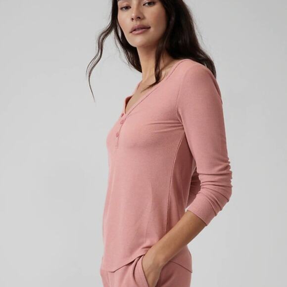 Athleta Wind Down Sleep Top Palermo Pink Size Large - Picture 4 of 7